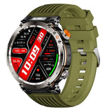 Flashlight Smart Watch Men BT Calls Voice Assistant Watchproof Heart Rate Monitor Remote Control Photography Outdoor Compass