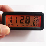 Solar Power Digital Car Home Hygrometer Thermometer Clock Calendar USB Battery Vehicle Reminder Automatic Lighting Two Backlight