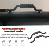Exclusive Front Roll Bar Aluminum Alloy Grab Handles for Ford Bronco 2021 2022 2023 Interior Accessories (Black)