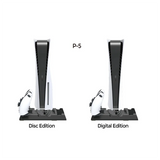 GW-For PS5 Slim Vertical Cooling Stand LED Charging Dock Station Black For PS5 Consoles Accessories