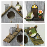 2025 New Resin Bird House Waterproof Nest Cage for Outdoor Easy Installation Attracting Birds Shelter Place Garden Decoration