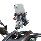 Heavy-Duty Motorcycle Phone Mount with Vibration Dampener, Anti-Shake Secure Lock for 6.1"-7.2" Phones, Ideal for U.S./EU Riders