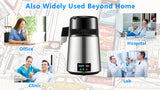 Water Distiller with Dual Temperature Display 750W Distilled Water Machin Water Distiller 4 L Distilled Water Maker 1.1 Gal Pure