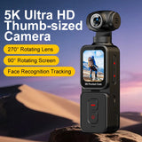 Pocket Camera 5K High-Definition Sport Camera with Image Stabilization for Outdoor Hiking Handheld Clip Cycling Action