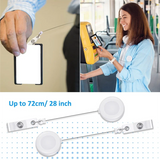 100 PCS Retractable Badge Reel Clips ID Card Holder Reel With Metal Belt Clip For Hanging Cards Key Chains