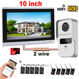 1080P 10 Inch 7" Touch Screen Wifi Video Doorbell, Smart TUYA Home Video Intercom 32G Card Rceord Kit Monitor ID Unlcok 2 Wire