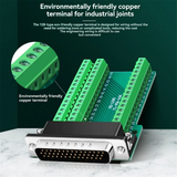 HDB44 Solderless Connector Industrial 3 Rows D-SUB 44Pin P Hole Plug Breakout Terminal Board Adapter