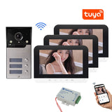 Tuya WiFi 7 inch Monitors 2/3/4 Apartment/Family Video Door Phone Intercom System IR Doorbell Waterproof Camera Access Control