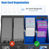 Trading Card Storage Box With Window, 4-Row Deck Case With Removable Lid,Card Deck Box For Game Sports Card