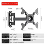 Universal Wall Mount Computer Bracket 10-37in Extendable LCD Monitor Bracket Rotatable Sturdy TV Holder Versatile Home Office
