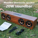 W8C 12W Wooden Bluetooth Speaker With 4 Loudspeakers 52mm Diameter TF Card Playback 3.5mm AUX Audio Input FM Radio Clock & Alarm