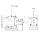 Stainless Steel Right Angle Steering Box Cast Steel Gearbox 40N.M Large Load 2.5 Module 16 Teeth 90 Degree Commutator Gear