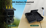 4K 60MP Wildlife Trail Camera, Solar Powered, WiFi, Dual Lens, 13MP, SONY Native Sensor, App Settings for Outdoors