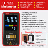 UNI-T UT122 Smart Digital Multimeter Electric Tester Voltmeter Hz NCV LIVE Professional Electrician Multi Meter with Backlight