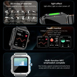 D09 Outdoor Sports Smartwatch Men Metal Craftsmanship Mechanical Design 2-Tone Strap 1.9 Inch IPS DAFIT App 128MB Memory BT Call