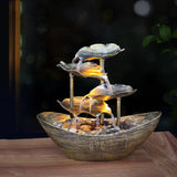 28 x 15 x 25CM Tabletop Water Fountain with LED Lights Desktop Fountain Mini Waterfall Indoor Tabletop Fountain Water Feature
