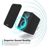 BESTISAN SR04 Powered BT Bookshelf Speakers Stylish Wooden Design With LED Indicators Support Optical AUX USB Flash Driver Input