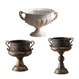 New Embossed Iron Planter Pot For Front Entry Backyard Or Interior Displaying Flowers Greens Artificial Elegant Living