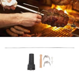 Rotisserie Grill Kit with Electric Motor Battery Powered Automatic Rotating Portable Rotisserie Kit for Camping BBQ