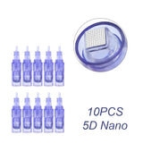 10pcs Hydra Needle Derma Stamp 9/12/24/36/42 Pin 3d 5d Nano Facial Meso Injector Pen Microneedle Cartridge With Syringe Tube