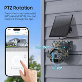 IR Solar Powered 4G & WIFI Trail Camera, Night Vision PTZ Camera for Home Anti Damage Hunting