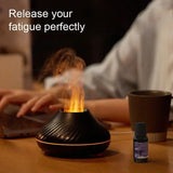 Aromatherapy Humidifier Seven Color Gradient Atmosphere Night Light Simulation Flame Can Add Essential Oil USB Charging Time Off