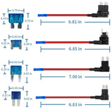 Add-a-Circuit Fuse Tap Adapter 4 Types 12V and Fuse Kit 15AMP, Fuse Tap with MICRO2 Mini Standard and Low Profile,  for Trucks