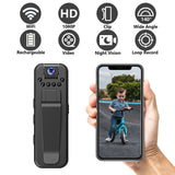 HD 1080P Mini Camera WiFi Infrared Night Vision Police Body Cam with Back Clip Miniature Camcorder Video Surveillance Camcorder
