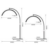 Black Half Moon Lash Light – Classic Multi-purpose LED Floor Lamp for Eyelash Extensions & Beauty Salons