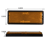 10pcs/set Rectangular Orange Adhesive Reflectors IP67 for Trailer Truck Caravan