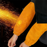 Heat Resistant Welding Sleeve Cover Cowhide Leather Soft Arm Protection Sleeves Sturdy Comfortable Gardening Sleeves