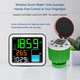 Wireless Solar Water Tank Level Meter Temperature Monitor Time Display Precision LCD Liquid Depth Level High/Low Indicator Alarm