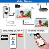 7/10inch Wifi  2 Wire Intercom Door Bell Video Intercom System For Home Doorphone  WiFi Tuya Smart Life APP 1080P Touch Monitor