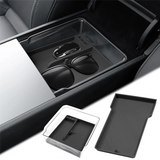 For Tesla Model 3 Highland 2024 Center Console Organizer Set, Armrest Storage Box Cup Cushion Accessories ,6Pcs