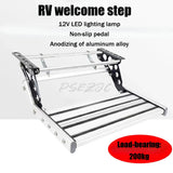 RV Folding Steps Trailer Boarding Welcome Mat Aluminum Alloy Manual Retractable Single-layer