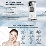 2024 New Arrival 8 IN 1 Alice Super Bubble Max OXYGLOW Jet Peel Facial Hydrodermabrasion Super CO2 Bubble Machine