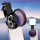 67Mm ND2-ND400 Filter Universal Phone Clip With Threaded Adapter Ring Cold Shoe For Iphone 16 15 Galaxy S24 DSLR