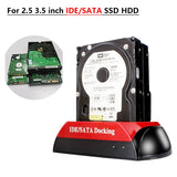 USB to 2.5/3.5" SATA IDE Hard Drive HDD SSD Reader Docking Station Dual Bay External Disk Box