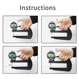 0-10mm 0.4'' 0.001mm Digital Thickness Gauge for Plastic Film Paper Leather Rubber Electronic Thickness Gauge Throat Depth 120mm