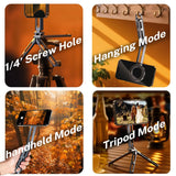 Foldable Magnetic Phone Tripod Stand Portable Travel Hands-Free Video Shooting Holder for iPhone & Android on Desk Plane Train