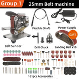 Mini Electric Belt Sander 220v 110v Belt Grinder Polishing Grinding Machine Cutter Edges Sharpener Grinder 7 Speed Adjustable