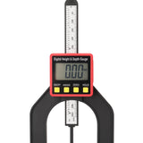 0-80mm 0.01mm LCD Digital Display Height Depth Gauge with Magnetic Feet, ABS Material, Black+Red+Silver, 0-50mm Hole Depth,