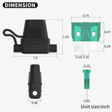 10 Gauge Fuses Holder 12V for ATC/ATO Blade Fuse, Inline Fuse Holder 12V with 10 AWG Wires with 30A 40A Fuse Waterproof -6pcs