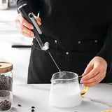 Rechargeable Milk Frother Wand Handheld Electric Foam Maker Drink Mixer with Stand for Coffee Hot Chocolate Matcha