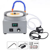 150MM Electric Surface Grinder - Speed Adjustable Wet/Dry Polishing Machine with White Alumina Wheel & Diamond Sanding Discs