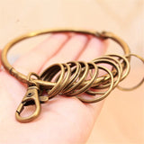 20pcs Large Vintage Alloy Key Rings Bronze Round Keychain Key Holder