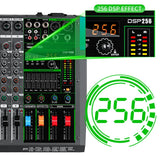 Biner MG8 USB Connection Built-in 256 Reverb Effect 8 Channels Digital Professional Audio Mixer Console