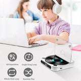 Portable CD Player with 5 Playback Modes Touchscreen BT Compatible Earphone Mini Music CD Walkman for Student Men Women