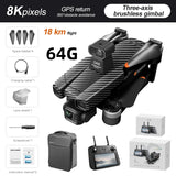 AE86 GPS Drone 8K Professional Camera Aerial FPV Brush Laser Obstacle with Large Screen Remote Control Folding Dron