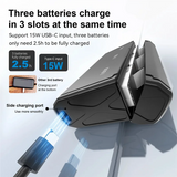 TELESIN For Gopro Hero 12/11/10/9 3 Slots Charger Set Portable Charging Case